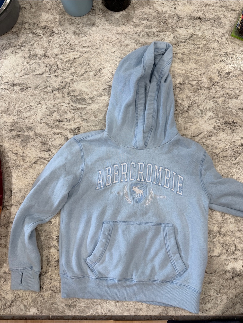 Girls light blue abercrombie hoodie